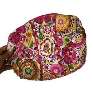 Vera Bradley Happy Bouncing Bouquet Clear Plastic Lined Zipper Cosmetic Bag